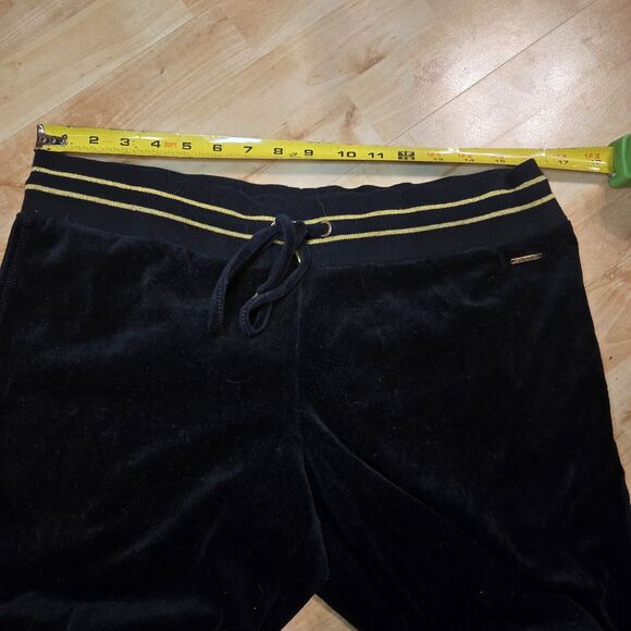 Echo Red Y2K Womens Black Velour Wide Leg Joggers Size XL - Picture 6 of 7
